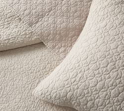 Belgian Flax Linen Geo Coverlet &amp; Shams - Flax