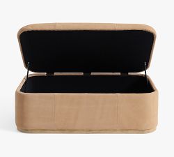 Lawton Leather Storage Ottoman