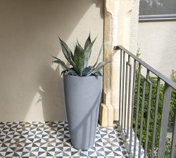 Lightweight Tall Tapered Cylinder Ficonstone Planters