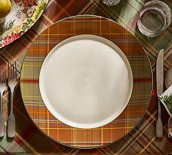 Woodrow Plaid Stoneware Charger Plates - Set of 4