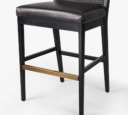 Lisbon Cane Leather Bar Stool