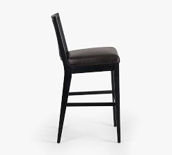 Lisbon Cane Leather Bar Stool