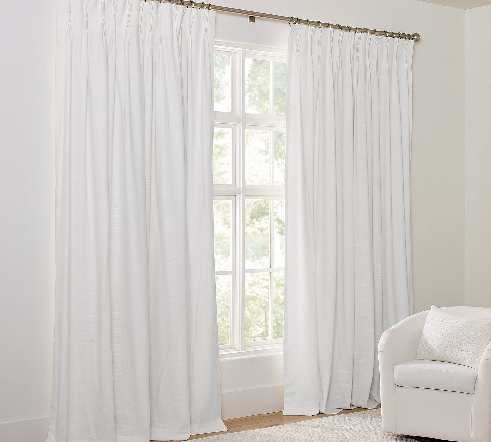 Emery Linen Triple Pinch Pleat Blackout Curtain by Pottery Barn