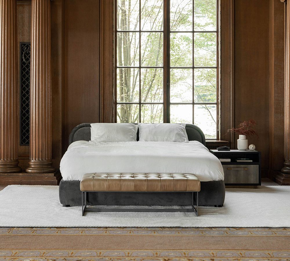 Ram Leather Bench by Pottery Barn