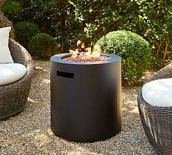Burrows Steel Round Propane Fire Pit Table with Propane Tank Storage and Lid Cover (24")