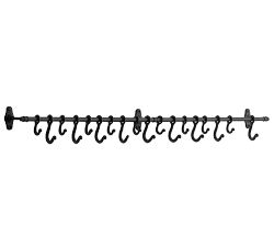 Wall Mounted Metal Bar with Hooks, 48"