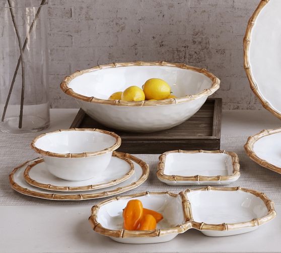 Bamboo Outdoor Melamine Dinnerware Collection | Pottery Barn