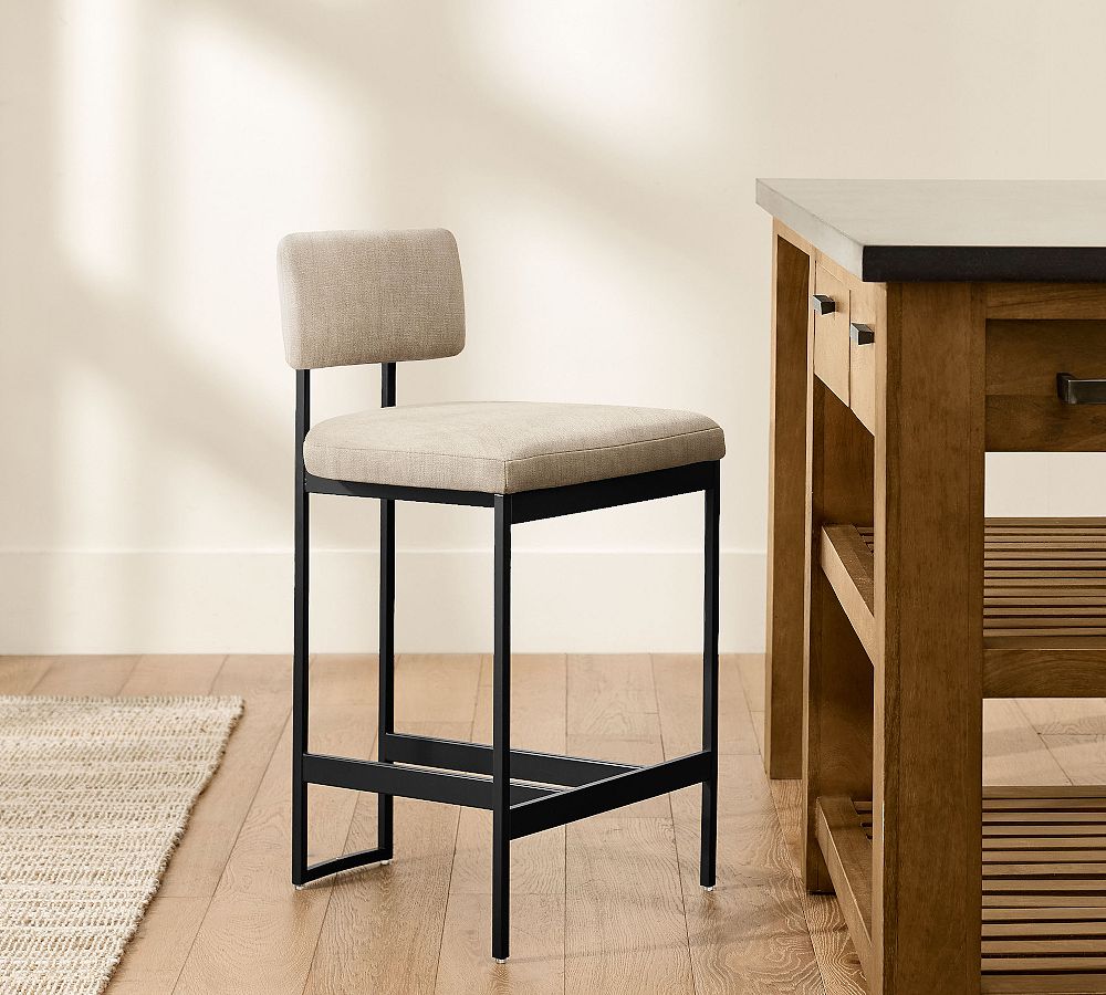 Lowen Upholstered Stool by Pottery Barn