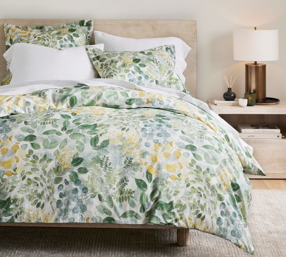 Botanical Garden Organic Percale Duvet Cover