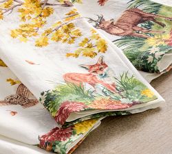 Fantastical Forest Cotton/Linen Napkins - Mixed Set of 4