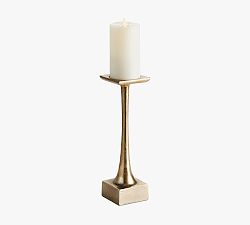 Open Box: Neena Pillar Candle holder, 12"H - Brass