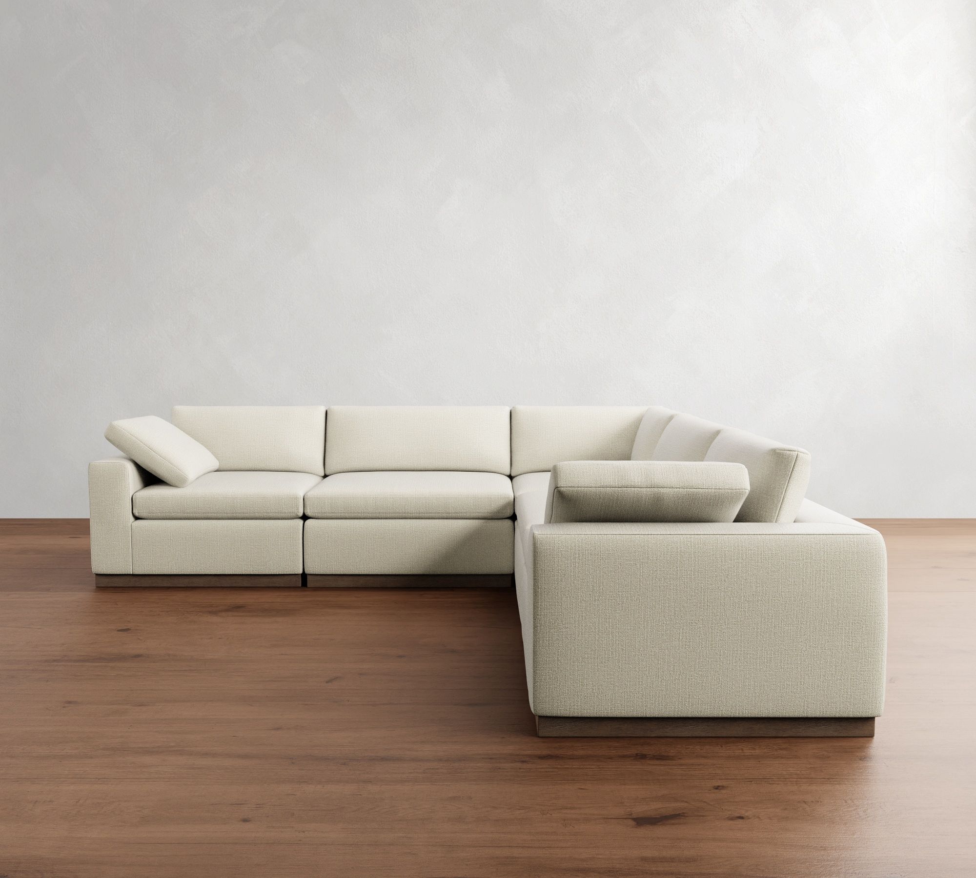 Dream Wood Base Modular L-Shaped Sectional (129")