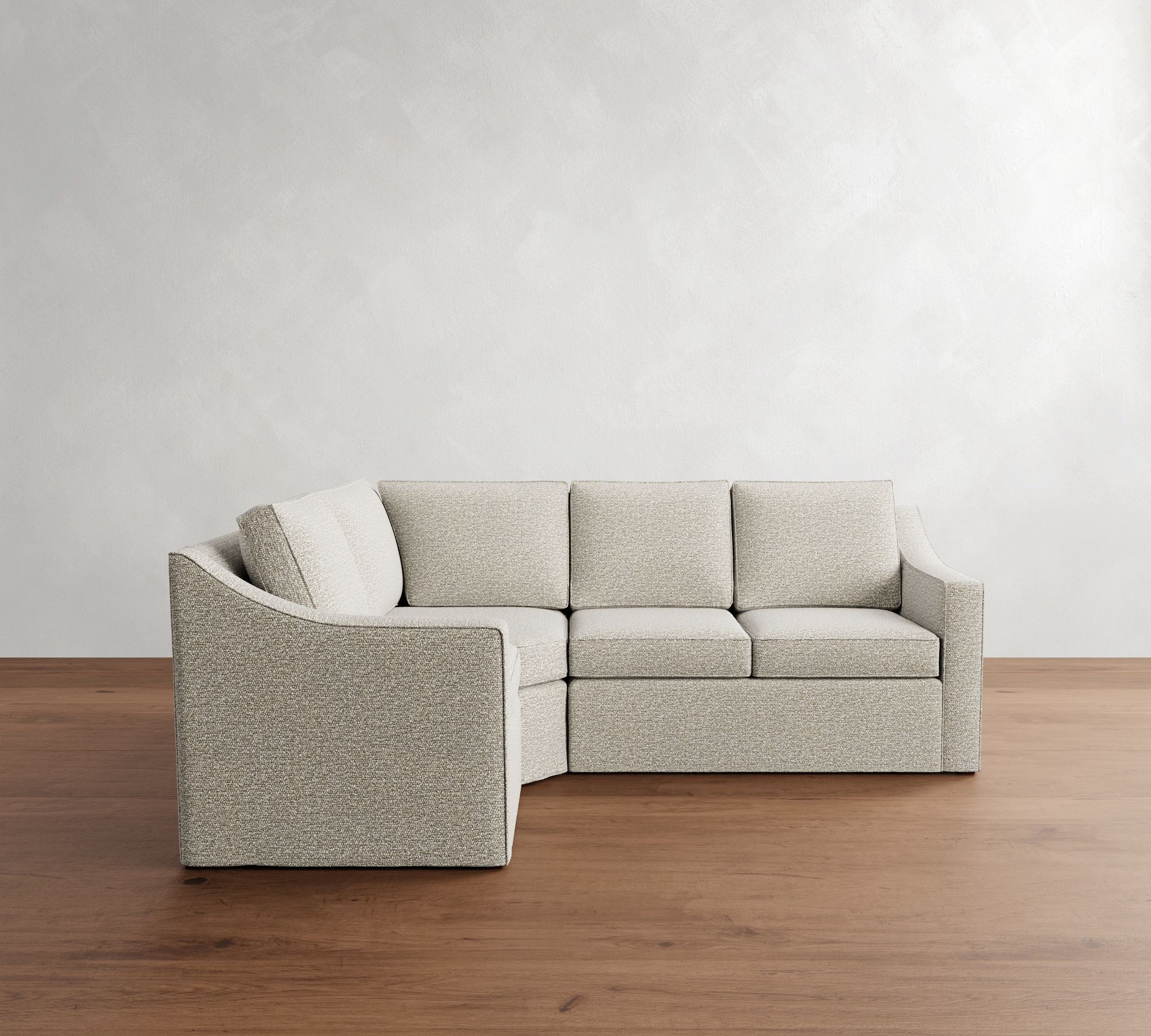 Cameron Slope Arm Slipcovered 3-Piece Wedge Sectional (106")