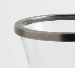 Chris Loves Julia Footed Pewter Hurricane Candle Holder