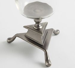 Chris Loves Julia Footed Pewter Hurricane Candle Holder