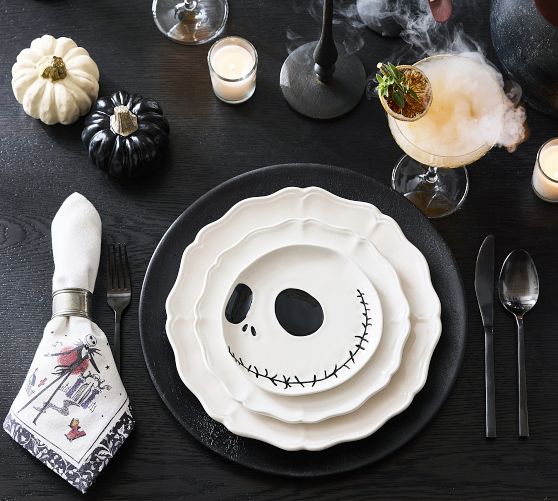 Nightmare Before Christmas Figural Stoneware Appetizer Plates - Set of 4 by Pottery Barn