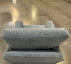 Open Box: Turner Square Arm Swivel Chair without Nailheads - Performance Casual Chenille Slate