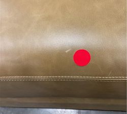 Open Box: York Square Arm Leather Left Loveseat - Legacy Taupe