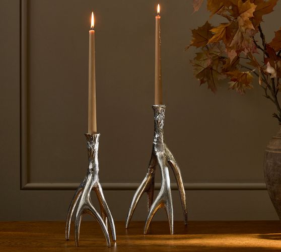 Nickel Antler Candle Holder