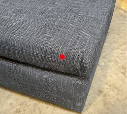 Open Box: Dream Armless Chair - Performance Slub Weave Navy, Espresso Finish