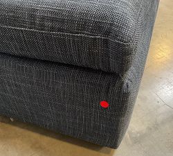 Open Box: Dream Armless Chair - Performance Slub Weave Navy, Espresso Finish