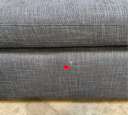 Open Box: Dream Armless Chair - Performance Slub Weave Navy, Espresso Finish