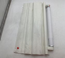 Open Box: Emery Linen Cordless Roman Blackout Shade (26"W x 48"L) - White
