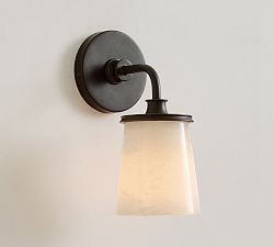 Open Box: Hayes Alabaster Single Sconce (11") - Bronze