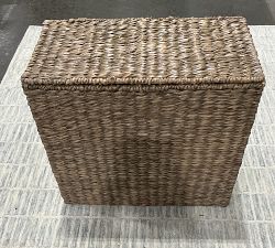 Open Box: Seagrass Handcrafted Divided Hamper - Gray Wash