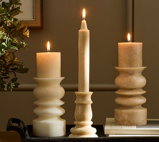 Marble Stone Figural Candle