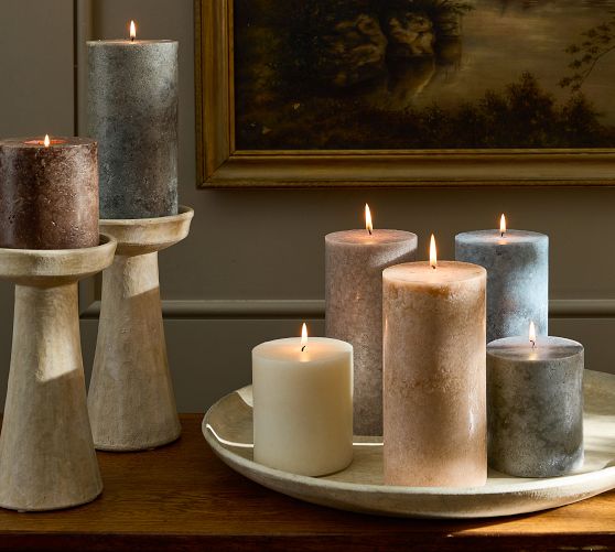 Marble Stone Pillar Candle