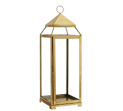 Malta Glass &amp; Metal Lantern - Brass Finish