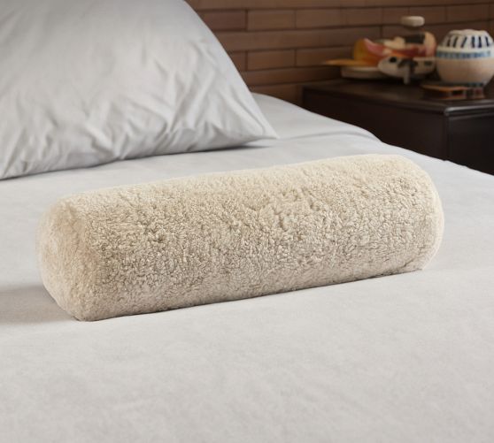Illya Shortwool Curly Sheepskin Bolster Pillow