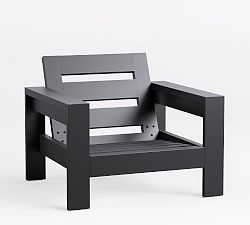 Open Box: Malibu Metal Grand Outdoor Lounge Chair Frame (39") - Black