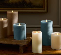 Vintage Washed Flameless Pillar Candle
