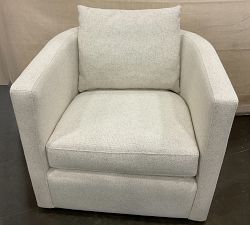 Open Box: Ayden Barrel Swivel Armchair - Performance Boucle Oatmeal