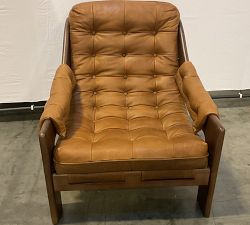 Open Box: Callum Leather Armchair - Heirloom Sienna, Terra Brown Finish