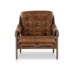 Open Box: Callum Leather Chair - Heirloom Sienna, Terra Brown