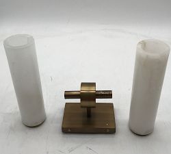 Open Box: Frances Alabaster Double Tube Sconce (22") - Tumbled Brass