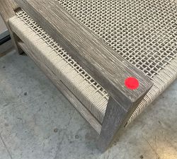 Open Box: Indio Coastal Mahogany &amp; Rope Outdoor Lounge Chair - Rope Oat, Weathered Gray Frame