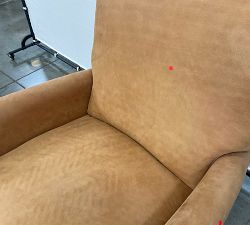 Open Box: Irving Roll Leather Swivel Glider Manual Recliner With Nailheads - Keystone Nut, Coffee