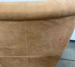 Open Box: Irving Roll Leather Swivel Glider Manual Recliner With Nailheads - Keystone Nut, Coffee