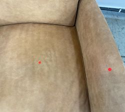 Open Box: Irving Roll Leather Swivel Glider Recliner with Nailheads - Keystone Nut