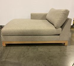 Open Box: Jake Petite Upholstered Left Wide Chaise - Basketweave Slub Ash