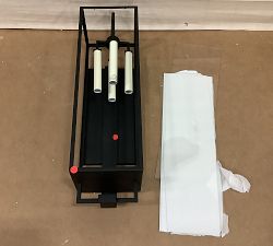 Open Box: Jonah Outdoor Metal Sconce, Medium ( 22") - Forged Iron