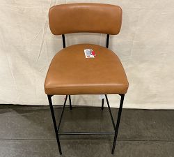 Open Box: Maison Leather Bar Stool (30") - Statesville Caramel, Antique Bronze