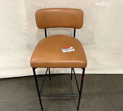 Open Box: Maison Leather Bar Stool (30") - Statesville Caramel, Antique Bronze Legs