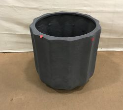 Open Box: Modern Rustic Fluted Outdoor Planter, X-Large (20"D x 20"H) - Black