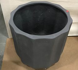 Open Box: Modern Rustic Fluted Outdoor Planter, X-Large (20"D x 20"H) - Black