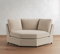Open Box: Pearce Roll Arm Large Wedge - Performance Midland Tweed Oatmeal, Espresso Legs